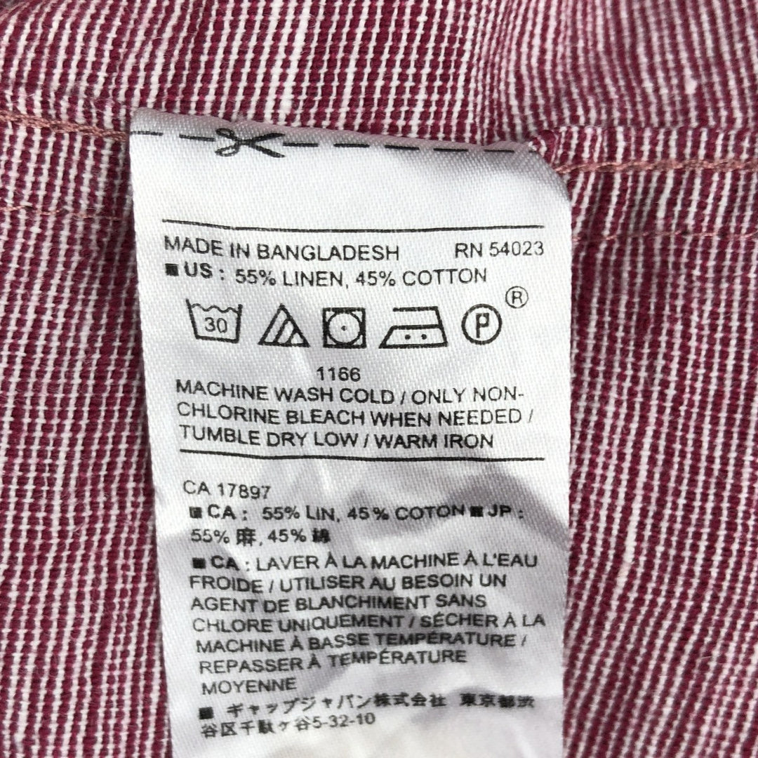 Banana Republic Linen Slim Fit Wide Collar Short Sleeve Linen Shirt (Men's Size M) linen red type Vintage Second Hand