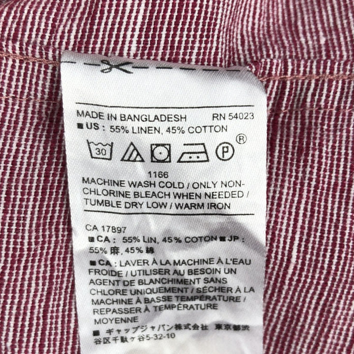 Banana Republic Linen Slim Fit Wide Collar Short Sleeve Linen Shirt (Men's Size M) linen red type Vintage Second Hand