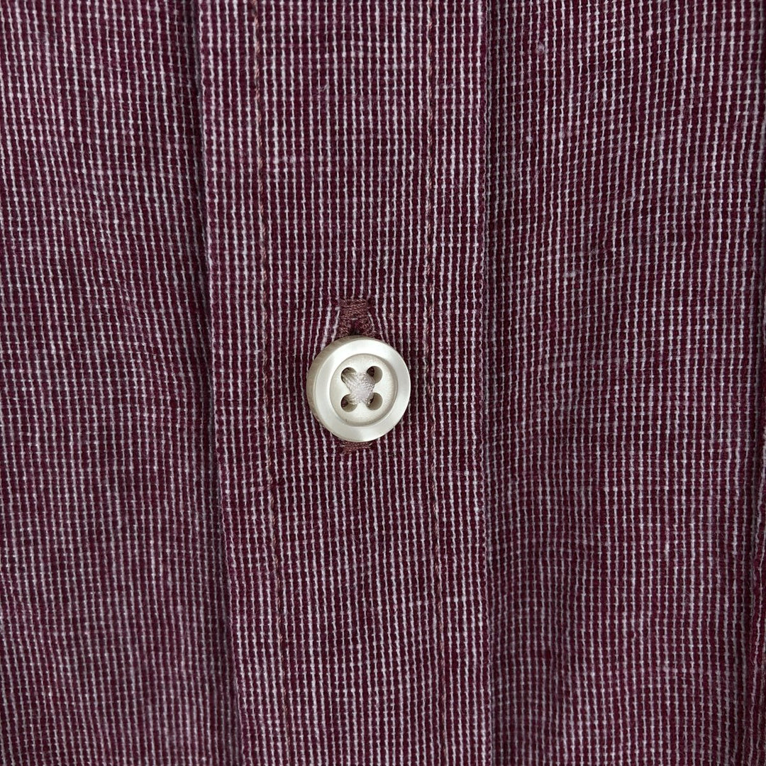Banana Republic Linen Slim Fit Wide Collar Short Sleeve Linen Shirt (Men's Size M) linen red type Vintage Second Hand