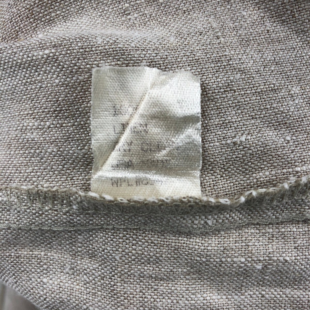 IN FASHION Short-Sleeve Open-Collar Linen Shirt, Boxy Shirt, Men's Size L (approx.) linen Beige type Vintage Second Hand