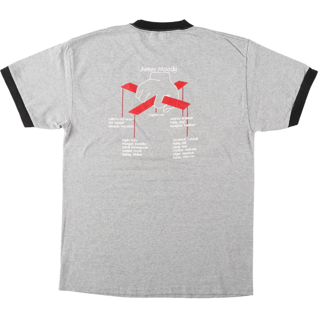 PORT and COMPANY Ringer T-shirt, Women's Size M (equivalent to size M) cotton gray type Vintage Second Hand