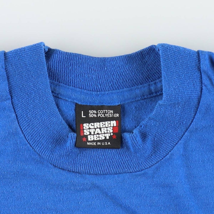 90'S Screen Stars Air Force One Print T-Shirt, Made in USA, Men's Size L (approx.), Vintage cotton blue type Vintage Second Hand