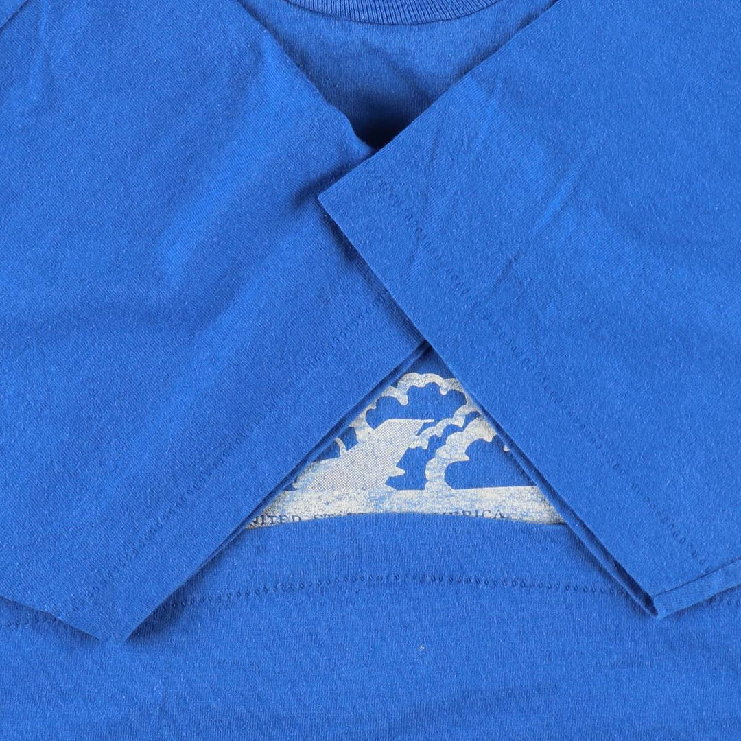 90'S Screen Stars Air Force One Print T-Shirt, Made in USA, Men's Size L (approx.), Vintage cotton blue type Vintage Second Hand