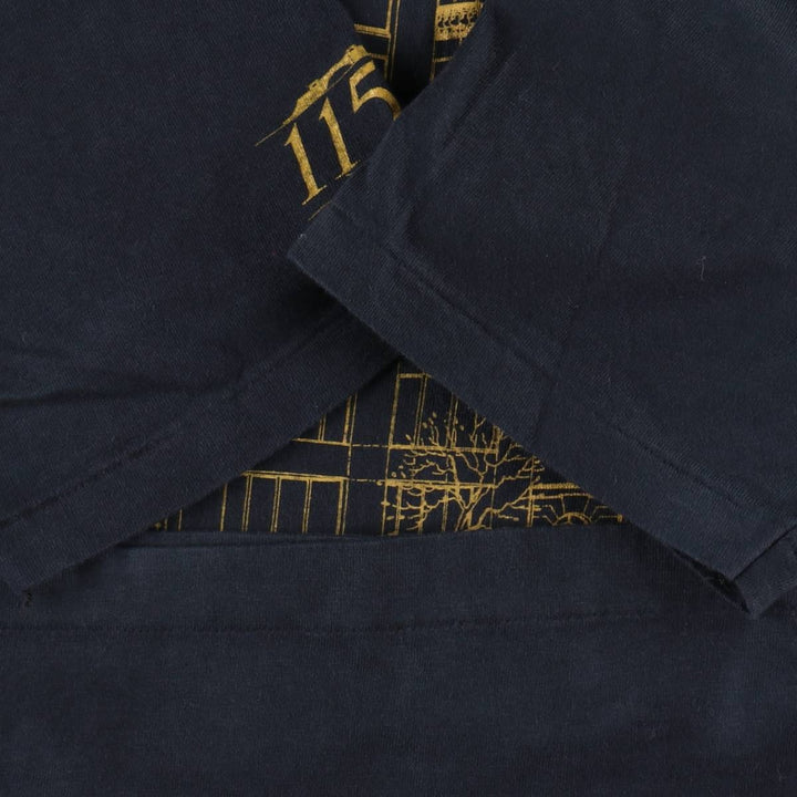 Vintage 1980'S Hanes BEEFY-T Blue Tag Print T-Shirt, Made in USA, Men's Size Medium cotton black type Vintage Second Hand