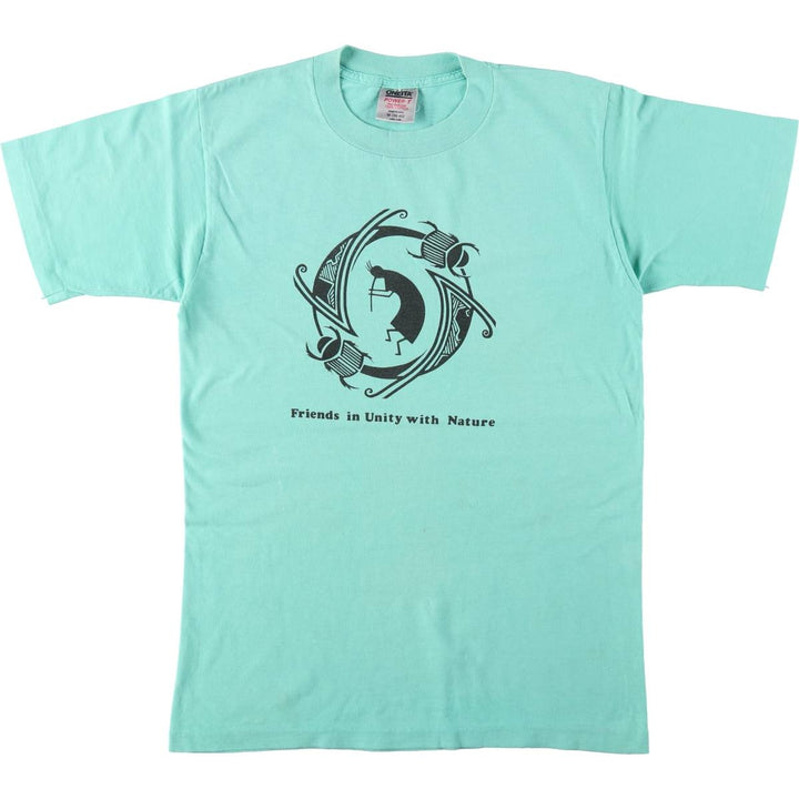 90'S ONEITA Kokopelli Print T-Shirt, Made in USA, Men's Size M (Equivalent), Vintage cotton Emerald green Vintage Second Hand