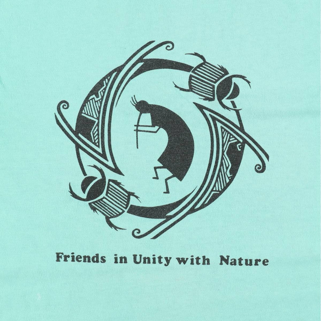 90'S ONEITA Kokopelli Print T-Shirt, Made in USA, Men's Size M (Equivalent), Vintage cotton Emerald green Vintage Second Hand
