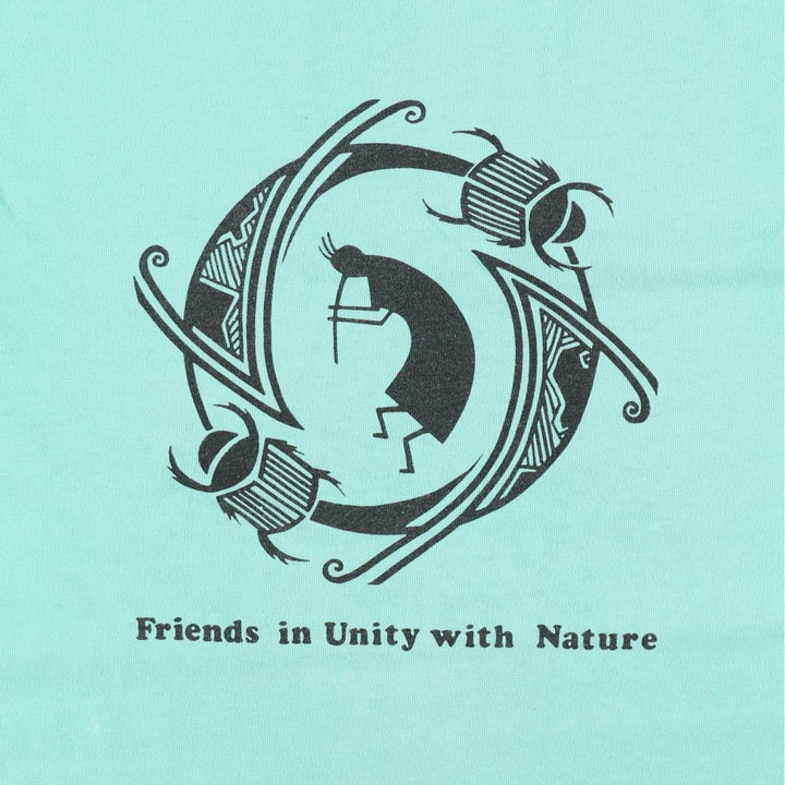 90'S ONEITA Kokopelli Print T-Shirt, Made in USA, Men's Size M (Equivalent), Vintage cotton Emerald green Vintage Second Hand