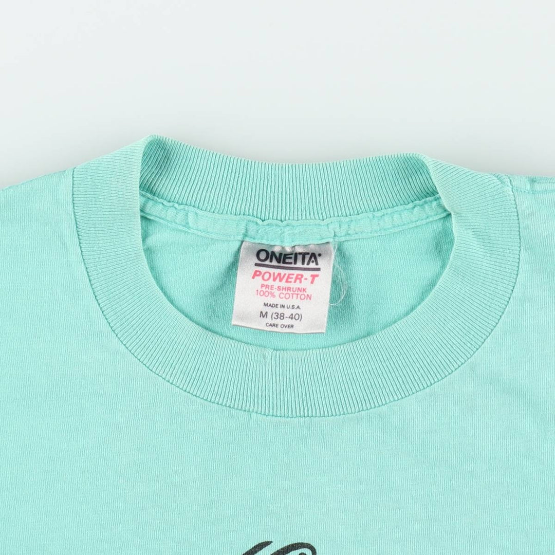 90'S ONEITA Kokopelli Print T-Shirt, Made in USA, Men's Size M (Equivalent), Vintage cotton Emerald green Vintage Second Hand