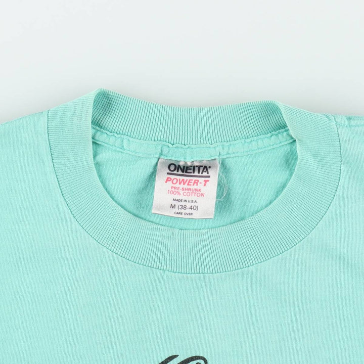90'S ONEITA Kokopelli Print T-Shirt, Made in USA, Men's Size M (Equivalent), Vintage cotton Emerald green Vintage Second Hand