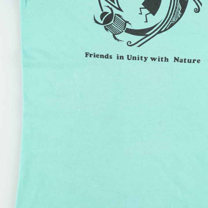 90'S ONEITA Kokopelli Print T-Shirt, Made in USA, Men's Size M (Equivalent), Vintage cotton Emerald green Vintage Second Hand
