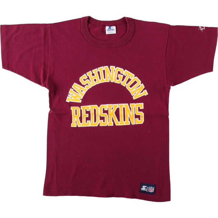 90'S Starter Washington Redskins sports print T-shirt, Made in USA, Men's size M equivalent, Vintage cotton wine-red Vintage Second Hand