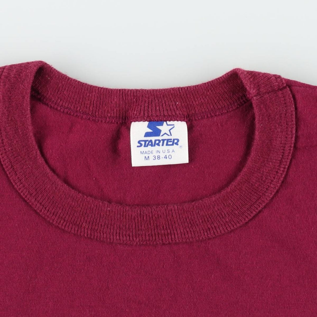 90'S Starter Washington Redskins sports print T-shirt, Made in USA, Men's size M equivalent, Vintage cotton wine-red Vintage Second Hand