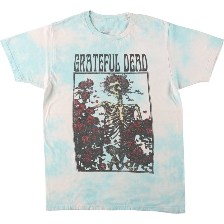 Ripple Junction Grateful Dead Tie-Dye Pattern Skull Pattern Band T-Shirt (Women's Size M) cotton Blue type light blue Vintage Second Hand