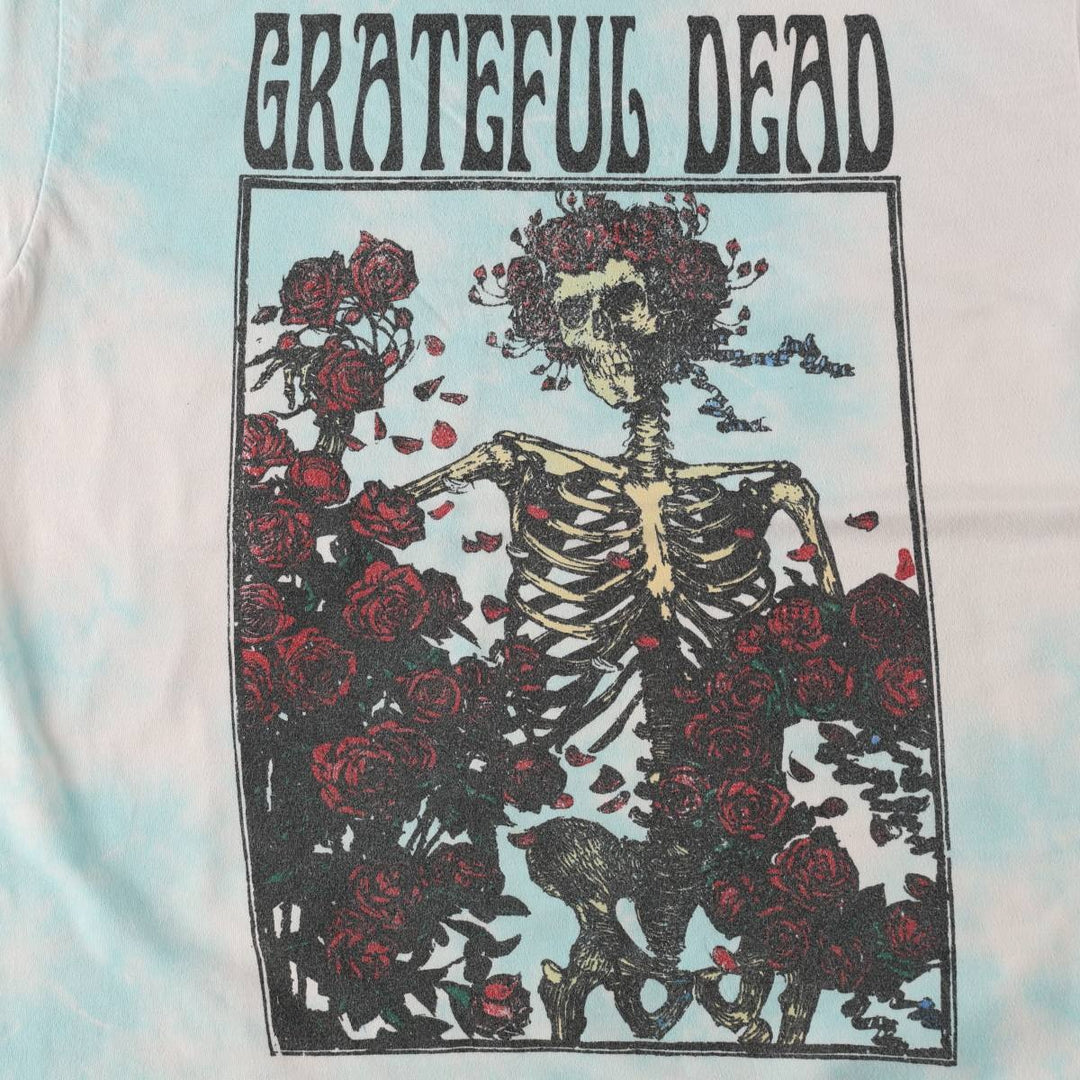 Ripple Junction Grateful Dead Tie-Dye Pattern Skull Pattern Band T-Shirt (Women's Size M) cotton Blue type light blue Vintage Second Hand