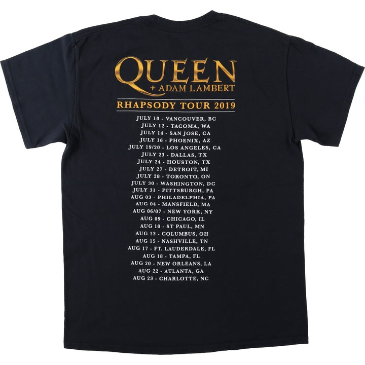 QUEEN band t-shirt, women's size M equivalent. cotton black type Vintage Second Hand
