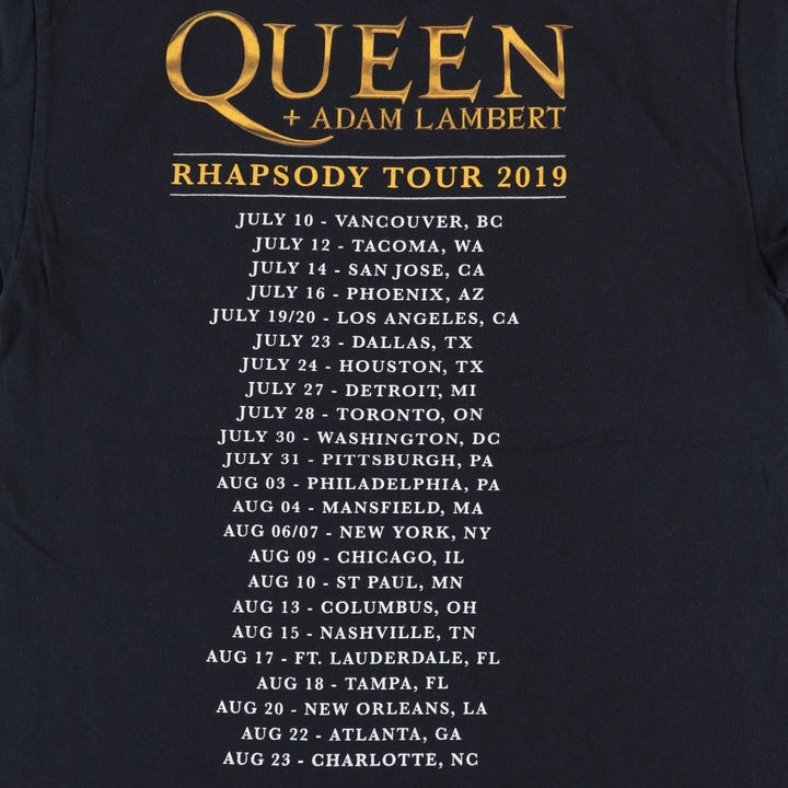 QUEEN band t-shirt, women's size M equivalent. cotton black type Vintage Second Hand