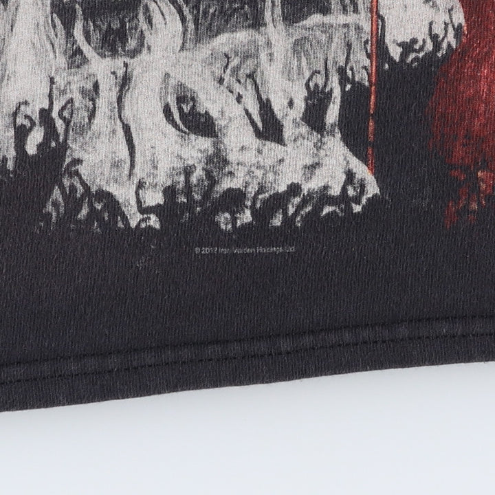 IRON MAIDEN Sleeveless Cut-Off Band T-Shirt (Women's Size S) unclear black type Vintage Second Hand