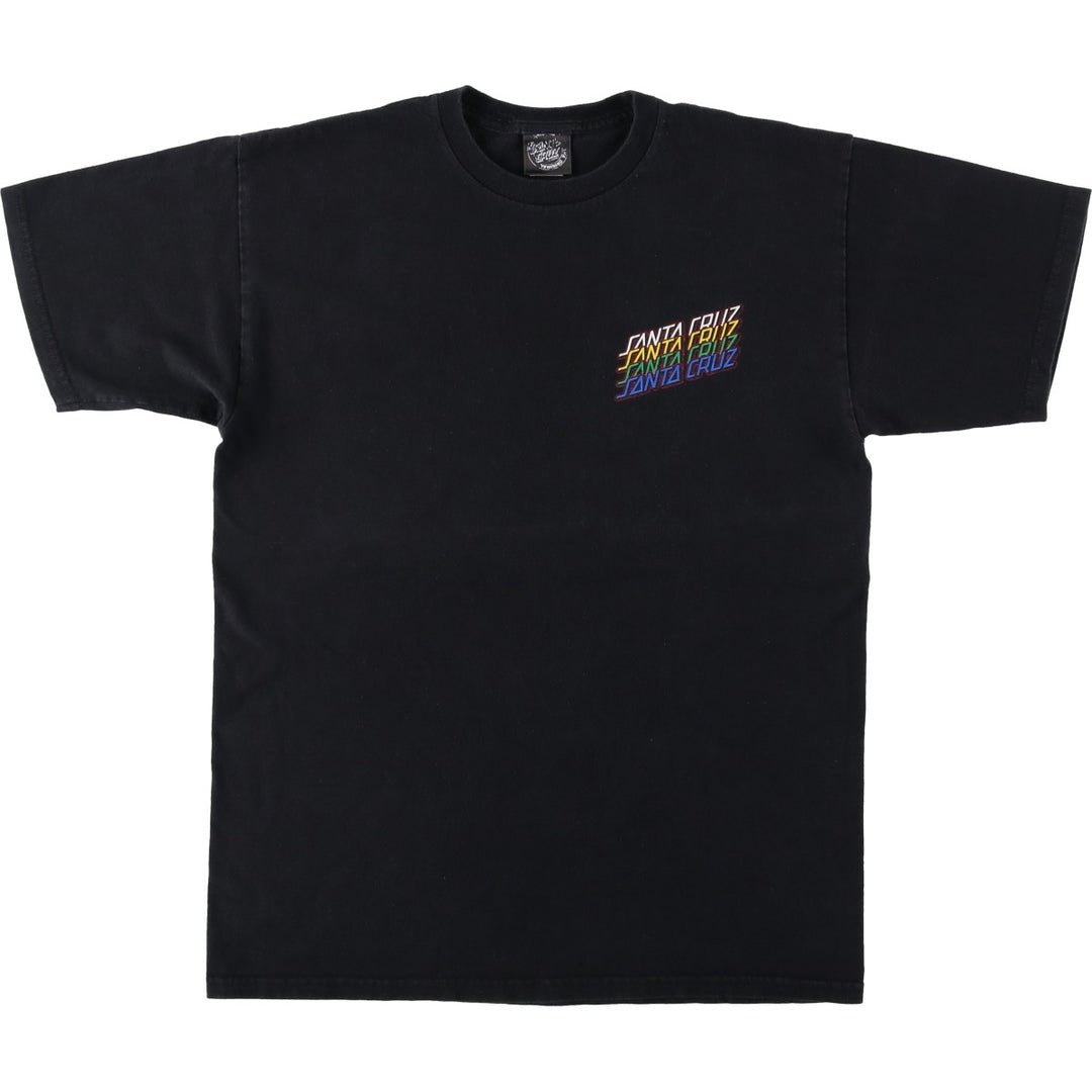Santa Cruz back logo surf skate t-shirt, women's size M (approx.) cotton black type Vintage Second Hand