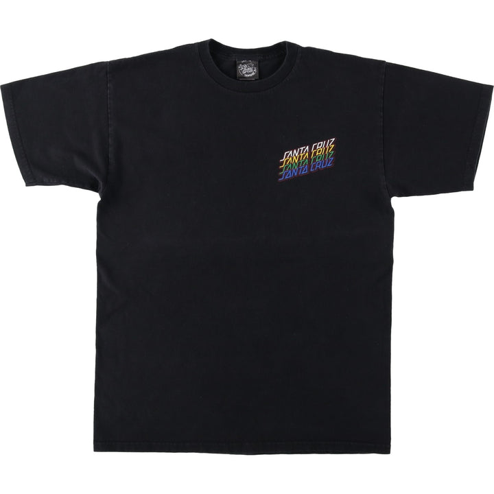 Santa Cruz back logo surf skate t-shirt, women's size M (approx.) cotton black type Vintage Second Hand