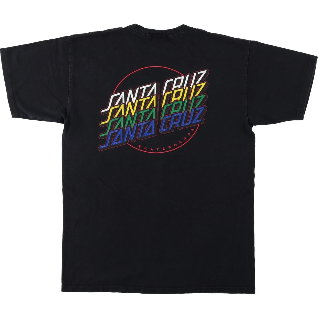 Santa Cruz back logo surf skate t-shirt, women's size M (approx.) cotton black type Vintage Second Hand