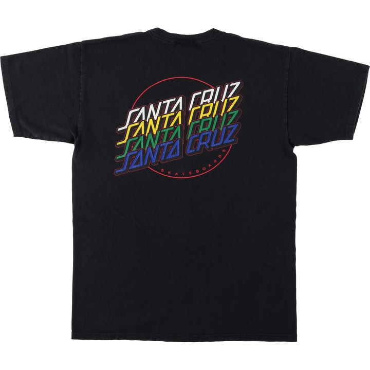 Santa Cruz back logo surf skate t-shirt, women's size M (approx.) cotton black type Vintage Second Hand