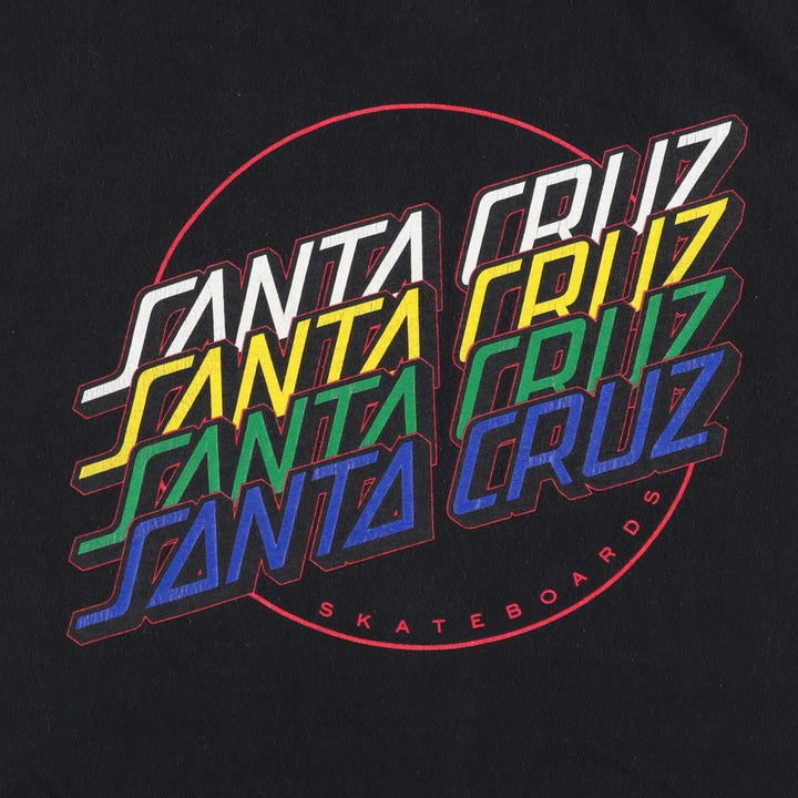Santa Cruz back logo surf skate t-shirt, women's size M (approx.) cotton black type Vintage Second Hand