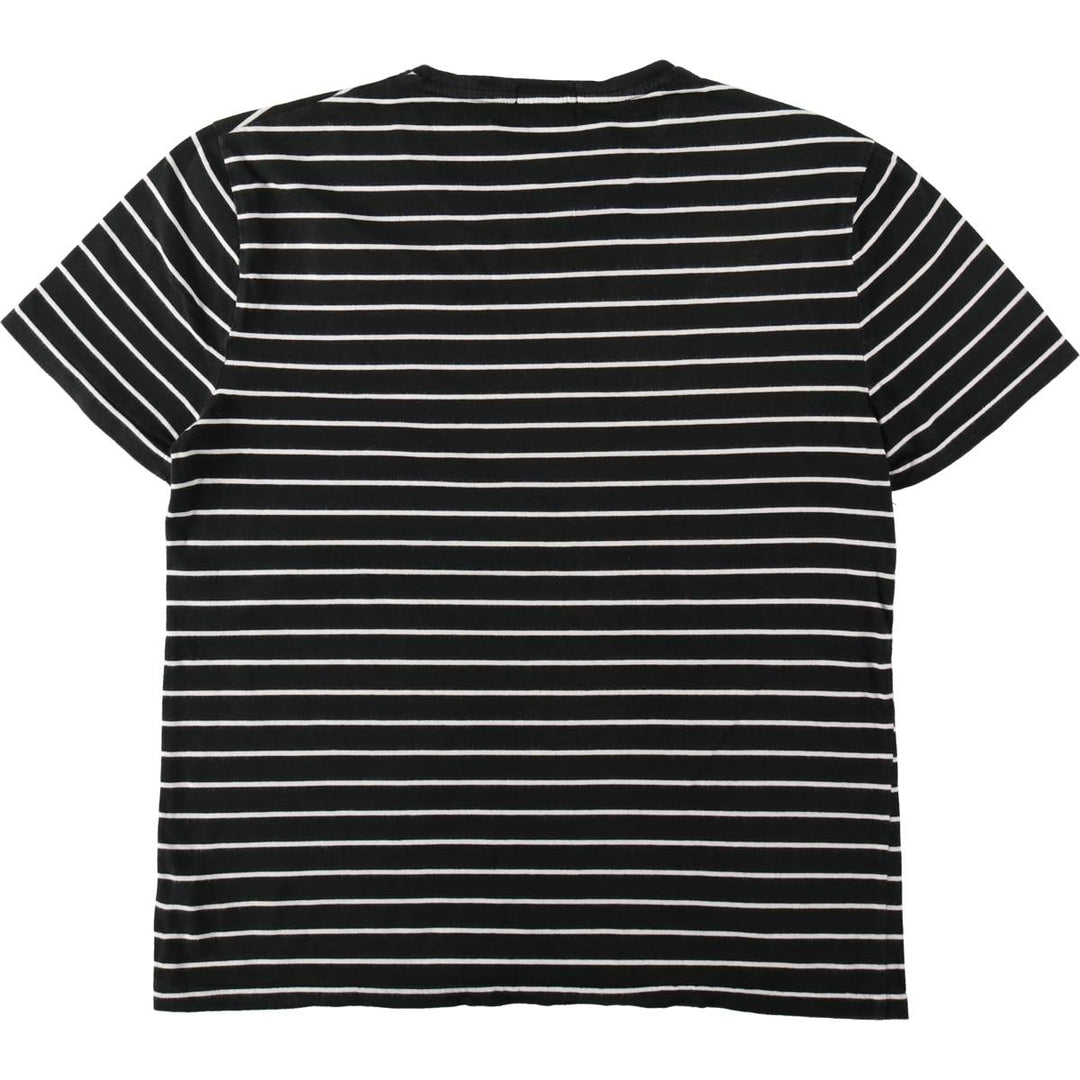 Ralph Lauren POLO RALPH LAUREN CUSTOM SLIM FIT Short-Sleeve Striped T-Shirt, Women's Size L (approx.) cotton black type Vintage Second Hand