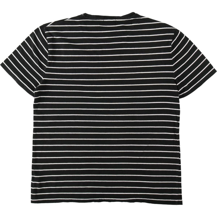 Ralph Lauren POLO RALPH LAUREN CUSTOM SLIM FIT Short-Sleeve Striped T-Shirt, Women's Size L (approx.) cotton black type Vintage Second Hand