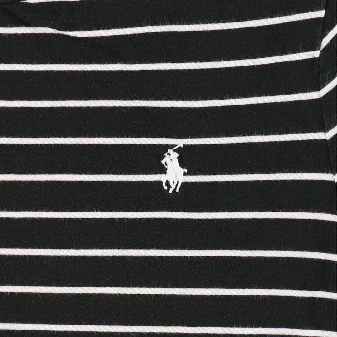 Ralph Lauren POLO RALPH LAUREN CUSTOM SLIM FIT Short-Sleeve Striped T-Shirt, Women's Size L (approx.) cotton black type Vintage Second Hand
