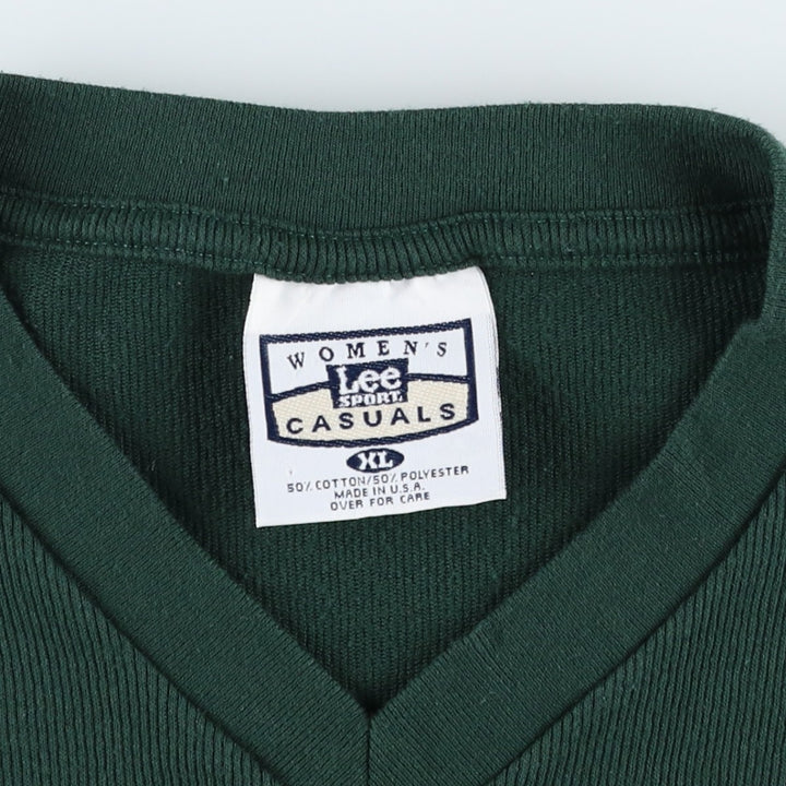 90'S Lee NFL Green Bay Packers V-neck T-shirt, Made in USA, Women's XL equivalent, Vintage cotton green type Vintage Second Hand
