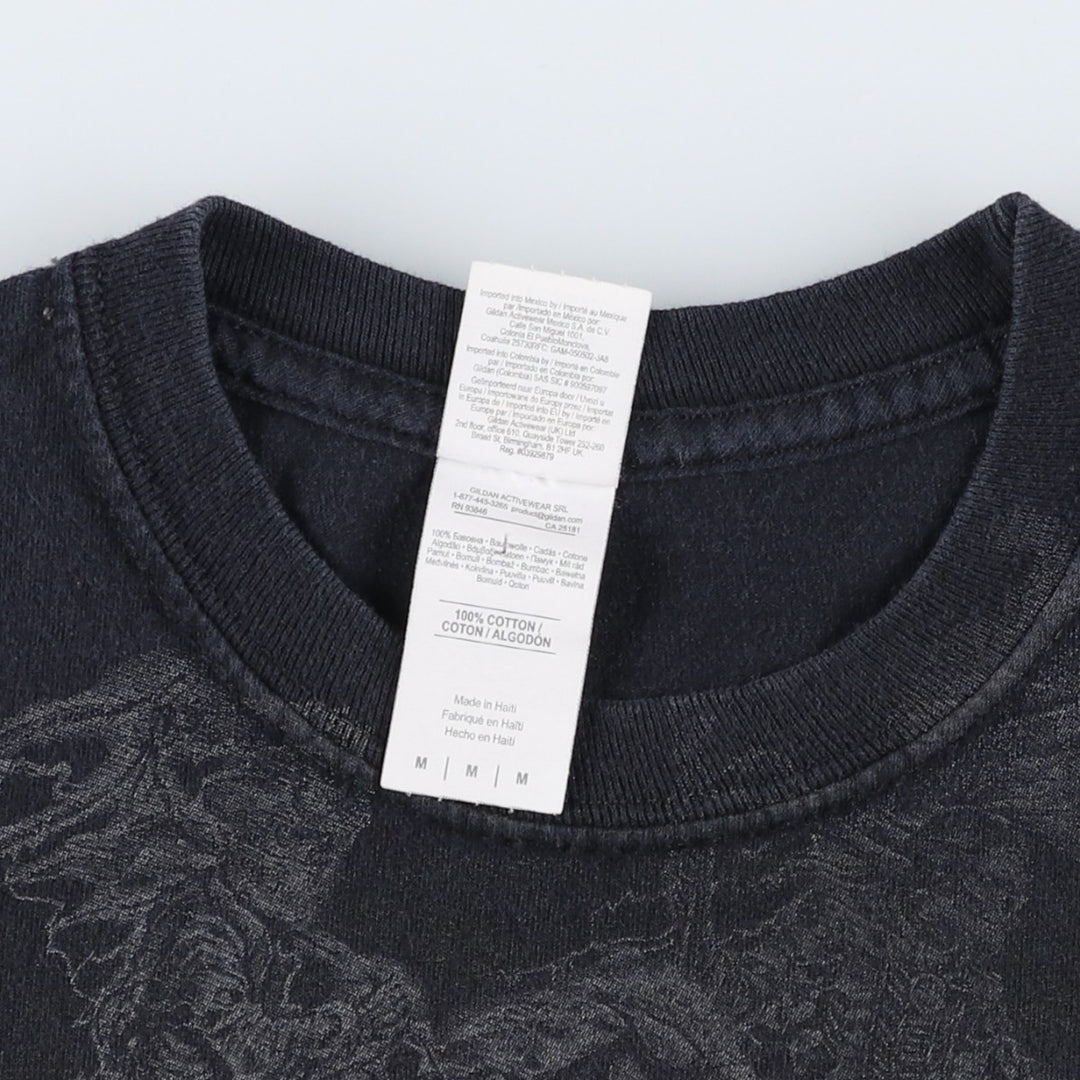 Gildan Heavy Cotton 2019 Sturgis Motorcycle Rally Skull Pattern Motorcycle T-Shirt (Women's Size M) cotton black type Vintage Second Hand