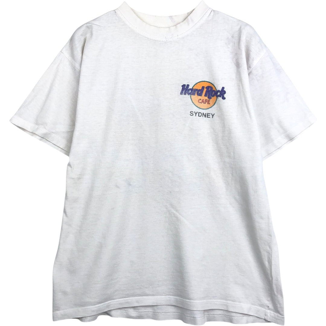 HARD ROCK CAFE advertising T-shirt, women's size M (approx.) cotton white type Vintage Second Hand