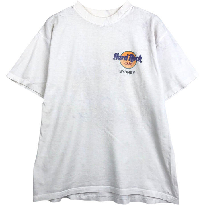 HARD ROCK CAFE advertising T-shirt, women's size M (approx.) cotton white type Vintage Second Hand