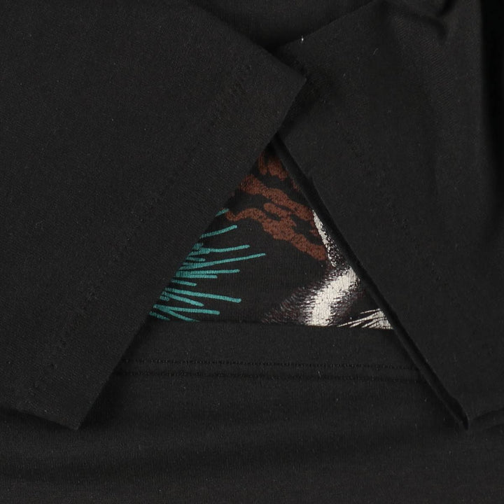 80'S Jerzees Raccoon Pattern Animal T-Shirt, Made in USA, Men's Size M (Equivalent), Vintage cotton black type Vintage Second Hand