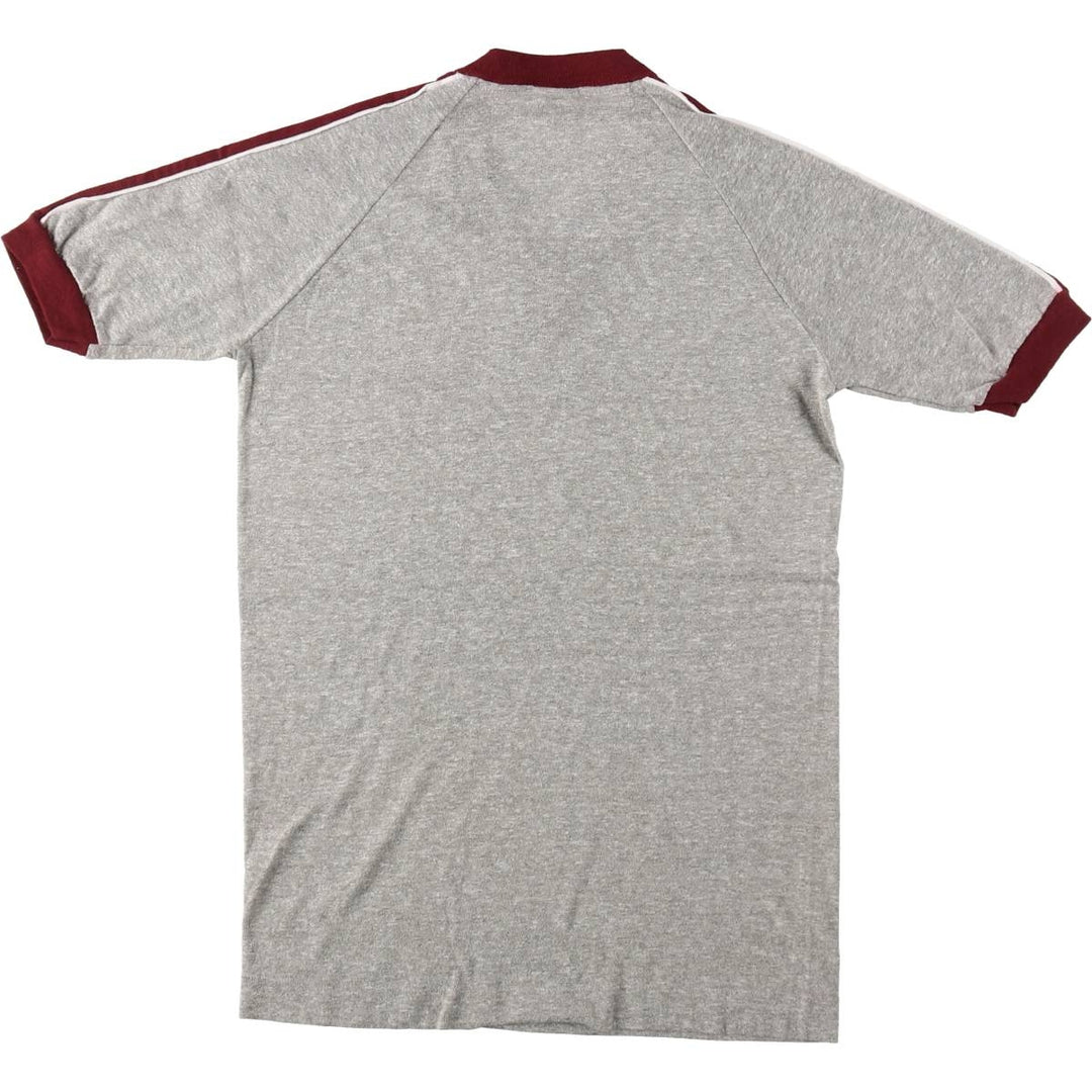 80'S Champion Tricot Tag V-Neck College T-Shirt, Made in USA, Women's Size S (Equivalent), Vintage polyester gray type Vintage Second Hand