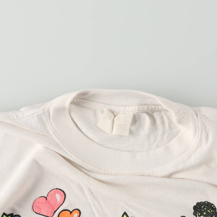 Printed T-shirt, Women's XL equivalent, Vintage unclear white type Vintage Second Hand