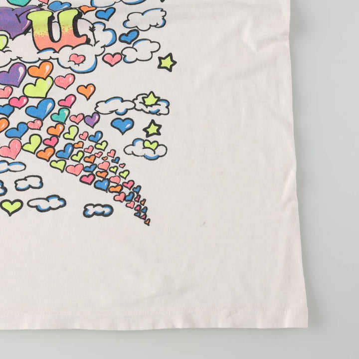 Printed T-shirt, Women's XL equivalent, Vintage unclear white type Vintage Second Hand