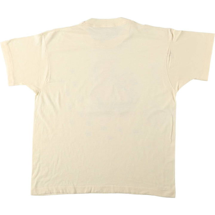 80'S Screen Stars Cat Pattern Print T-Shirt, Made in USA, Women's Size XL (Equivalent), Vintage cotton ivory Vintage Second Hand