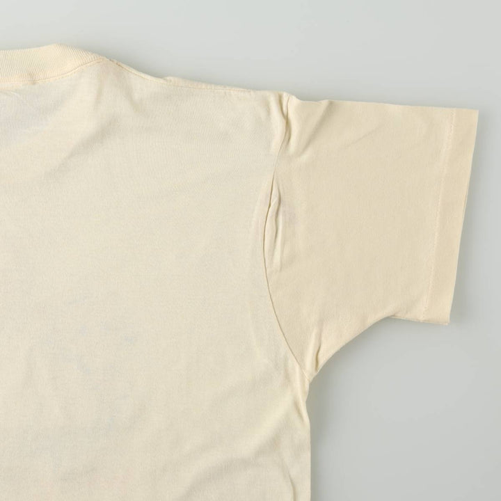 80'S Screen Stars Cat Pattern Print T-Shirt, Made in USA, Women's Size XL (Equivalent), Vintage cotton ivory Vintage Second Hand