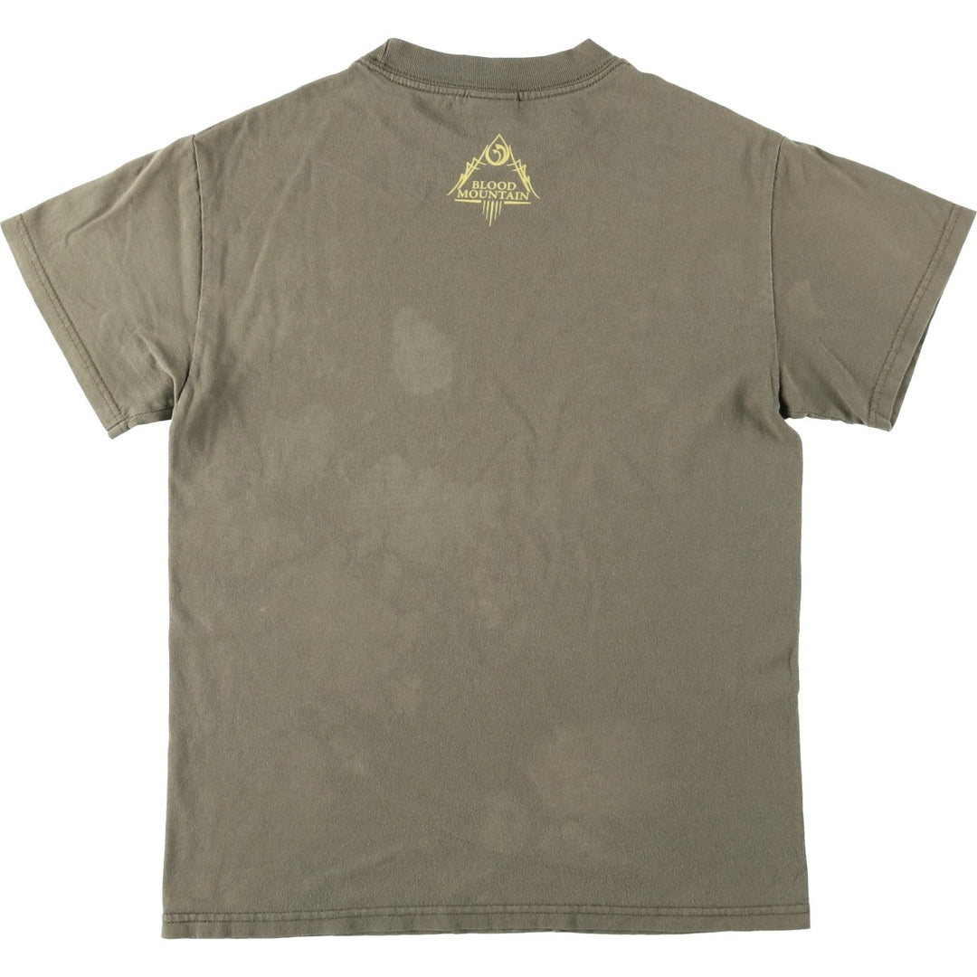 Tennessee River Mastodon Skull Pattern Band T-Shirt (Men's Size S) cotton Khaki type Vintage Second Hand