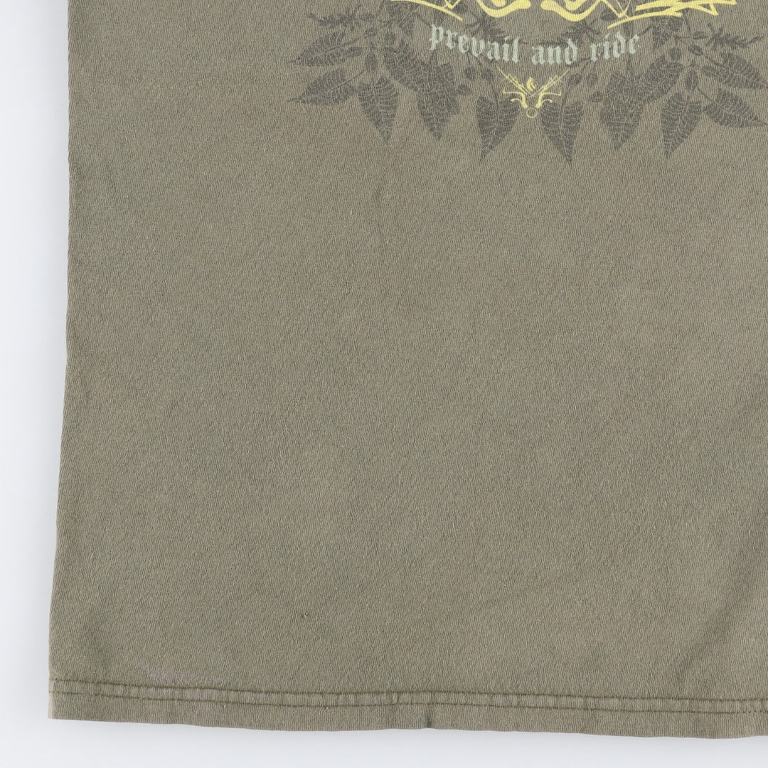 Tennessee River Mastodon Skull Pattern Band T-Shirt (Men's Size S) cotton Khaki type Vintage Second Hand