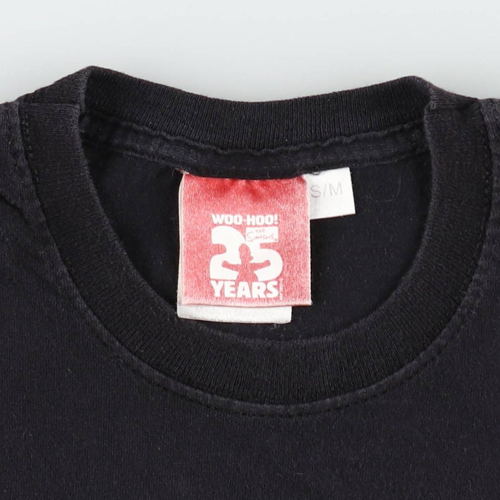 THE SIMPSONS Character Print T-Shirt (Women's Size S) cotton black type Vintage Second Hand