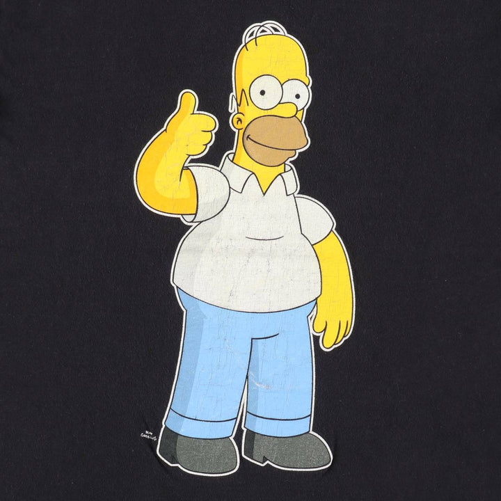 THE SIMPSONS Character Print T-Shirt (Women's Size S) cotton black type Vintage Second Hand