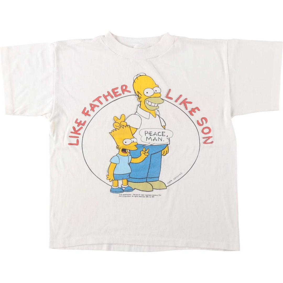 90'S SSI THE SIMPSONS Character Print T-Shirt, Made in USA, Women's Size S (Equivalent), Vintage cotton white type Vintage Second Hand