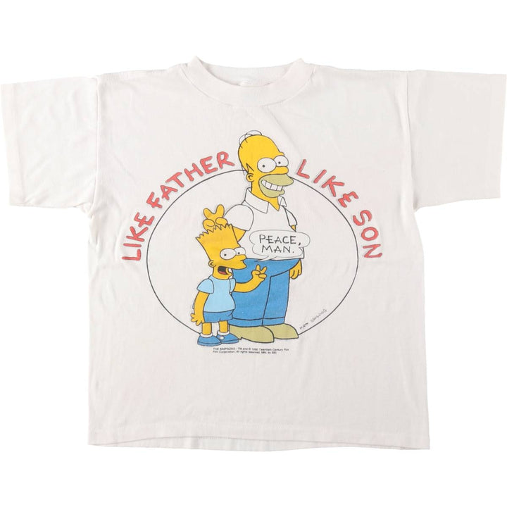 90'S SSI THE SIMPSONS Character Print T-Shirt, Made in USA, Women's Size S (Equivalent), Vintage cotton white type Vintage Second Hand