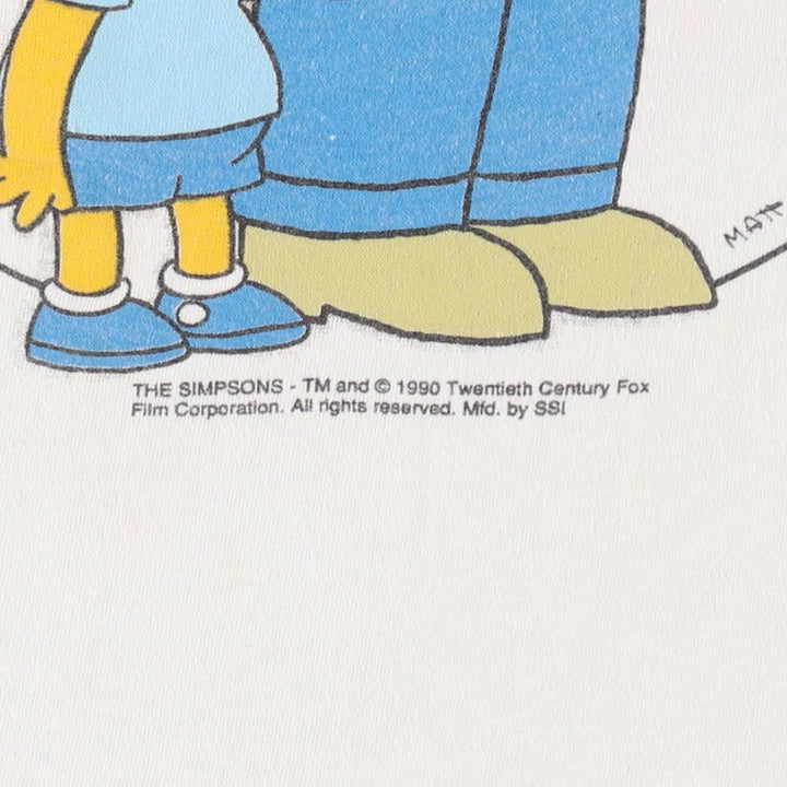 90'S SSI THE SIMPSONS Character Print T-Shirt, Made in USA, Women's Size S (Equivalent), Vintage cotton white type Vintage Second Hand