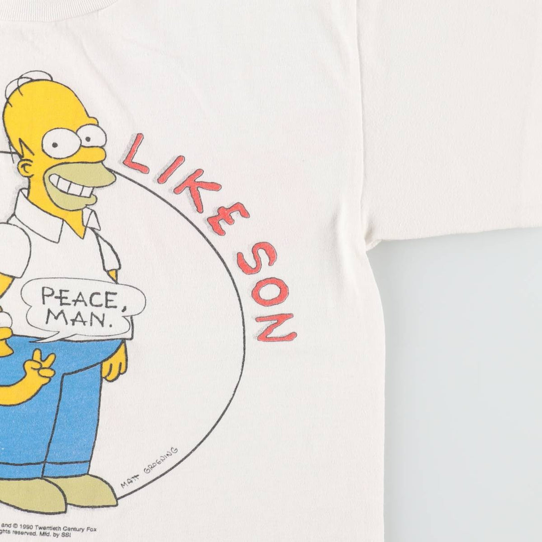 90'S SSI THE SIMPSONS Character Print T-Shirt, Made in USA, Women's Size S (Equivalent), Vintage cotton white type Vintage Second Hand