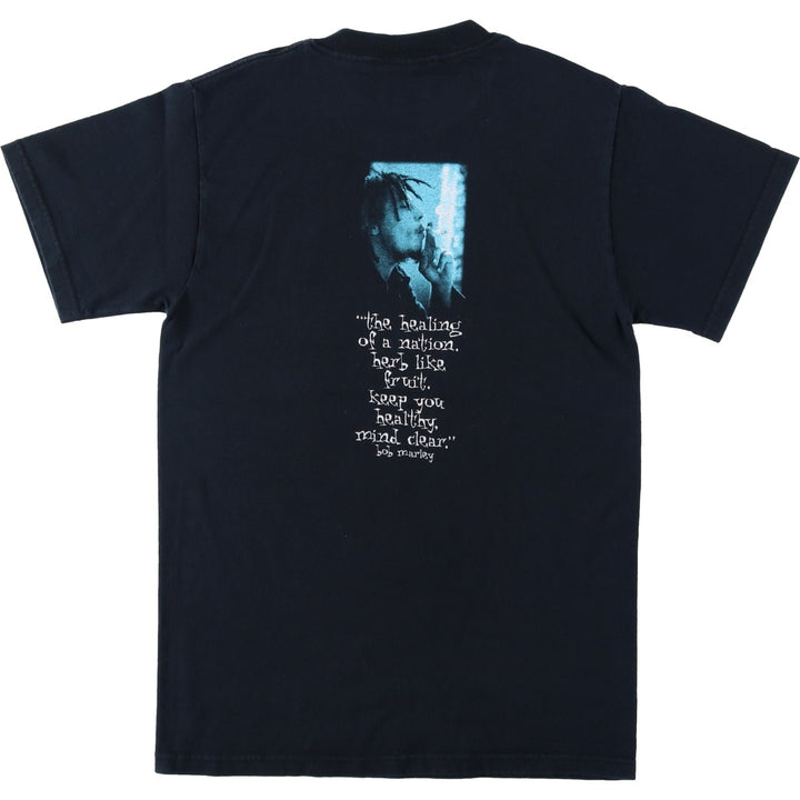 90'S ZION BOB MARLEY Band T-shirt, Made in USA, Women's Size S (approx.), Vintage cotton black type Vintage Second Hand