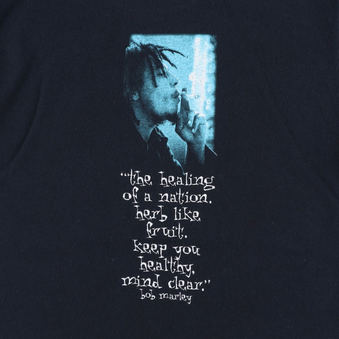 90'S ZION BOB MARLEY Band T-shirt, Made in USA, Women's Size S (approx.), Vintage cotton black type Vintage Second Hand