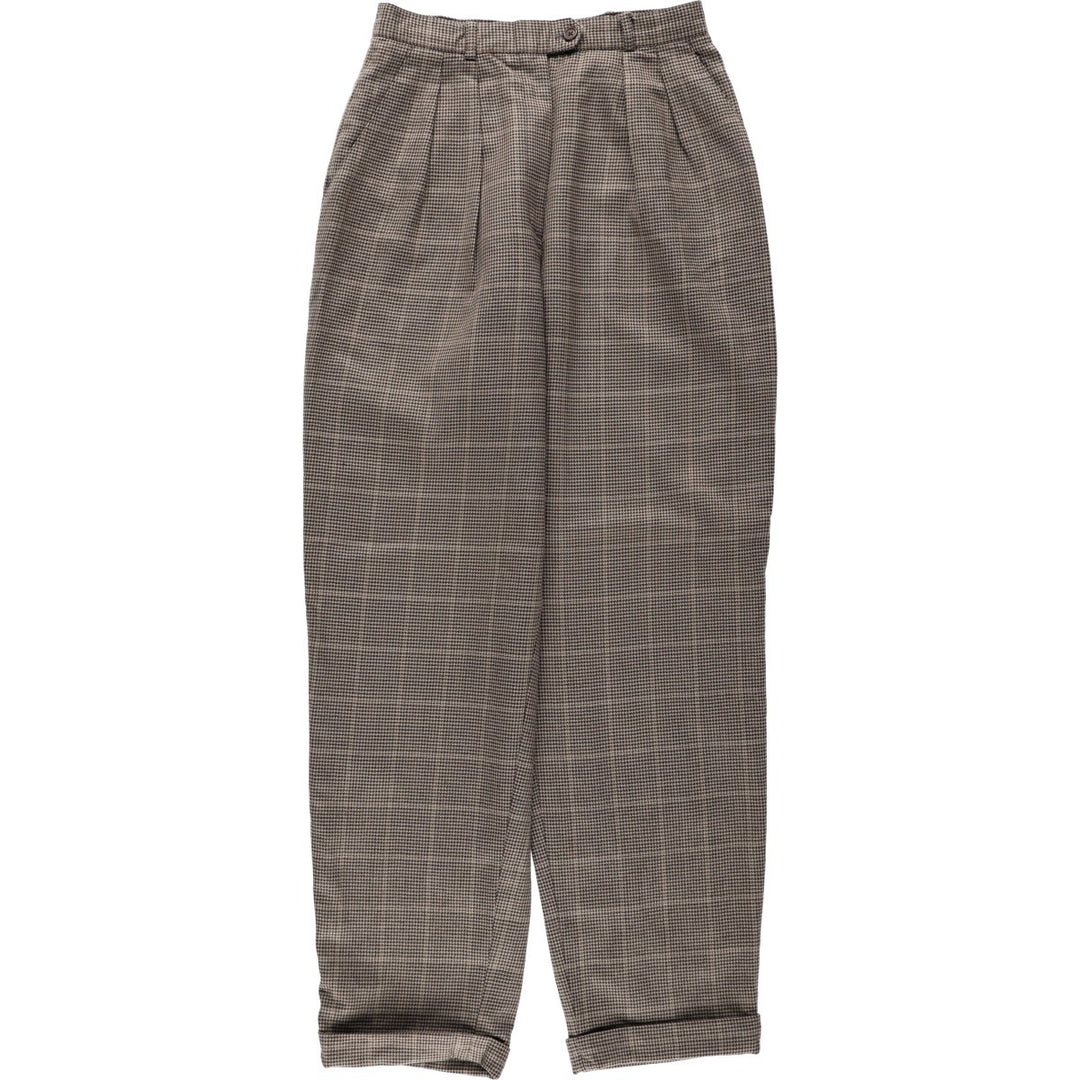 Ralph Lauren houndstooth pattern two-pleat wool slacks, made in the USA, women's size M (equivalent to W26), vintage. wool Beige type Vintage Second Hand